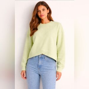 Calvin Klein Performance Sweatshirt Chevron Hem, Soft Lime Green, Womens Medium